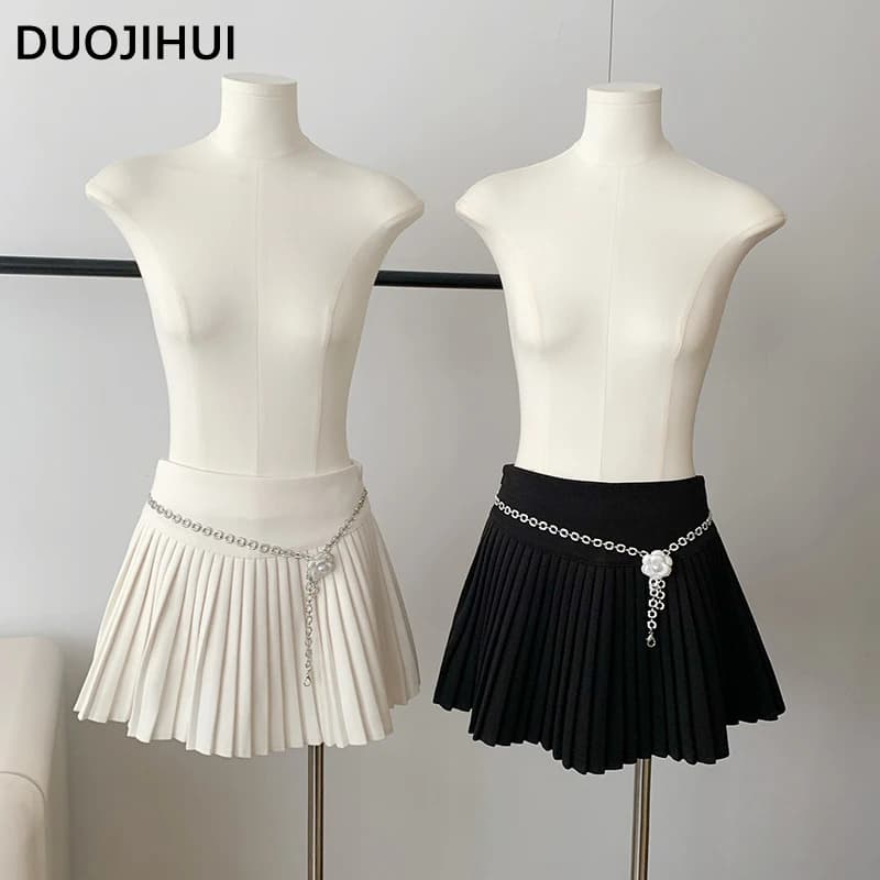 DUOJIHUI-Mini Jupe Trapèze Abricot pour Femme, Élégante, Décontractée, Chic, Simple, Mode Hiver, 3 C