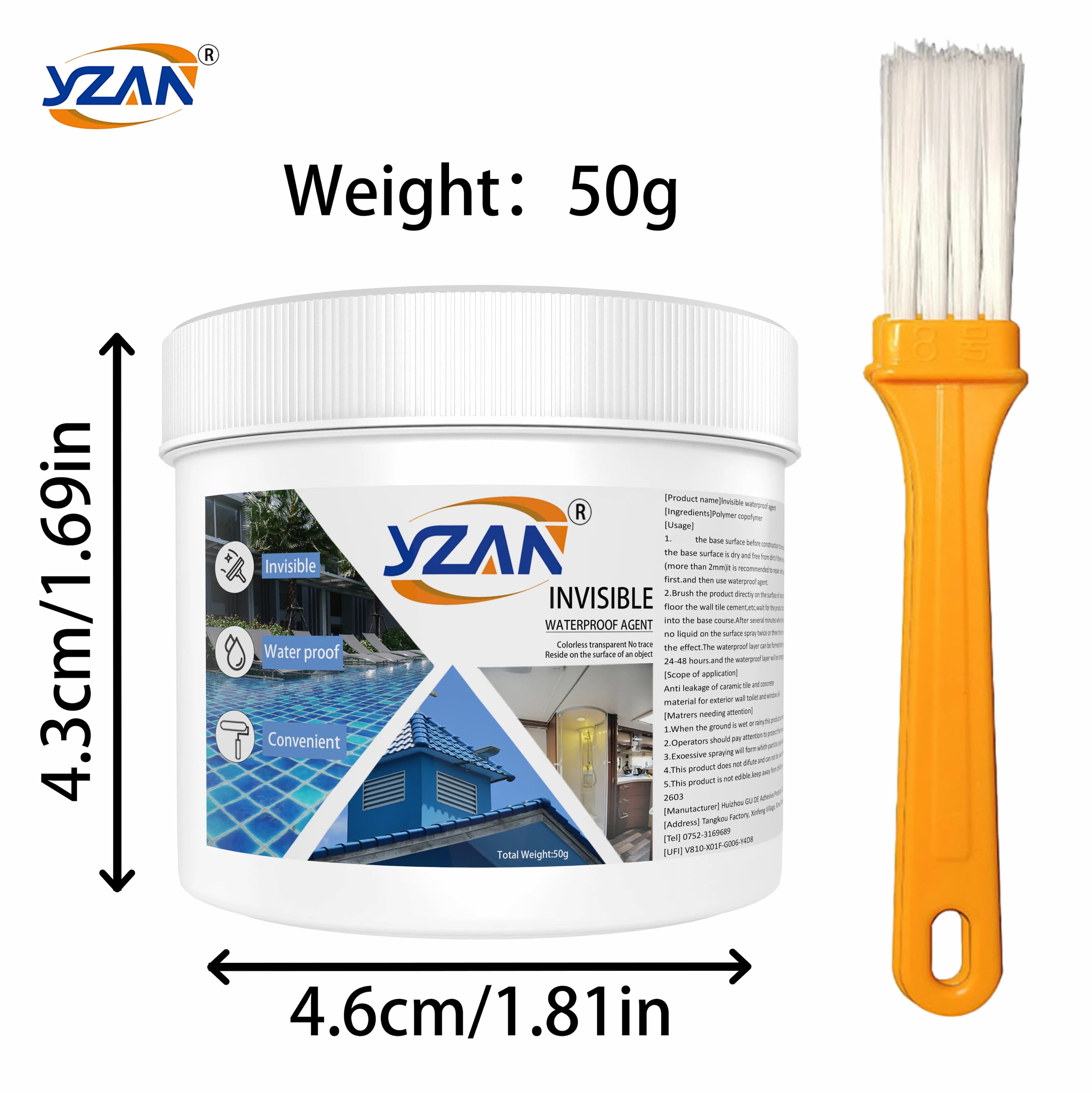 50-450 g de colle polyuréthane Agent imperméabilisant invisible Revêtement d'étanchéité transparent 