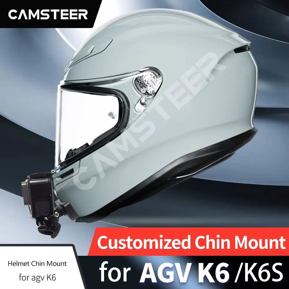 Support de menton en aluminium personnalisé pour casque AGV K6, pour GoPro Hero 13 12 11 Insta360 X4