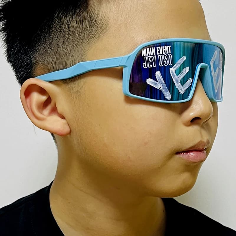 Lunettes de soleil sport Jey Uso YEET bleu-vert, lunettes de spectacle, pour adultes et enfants, cos