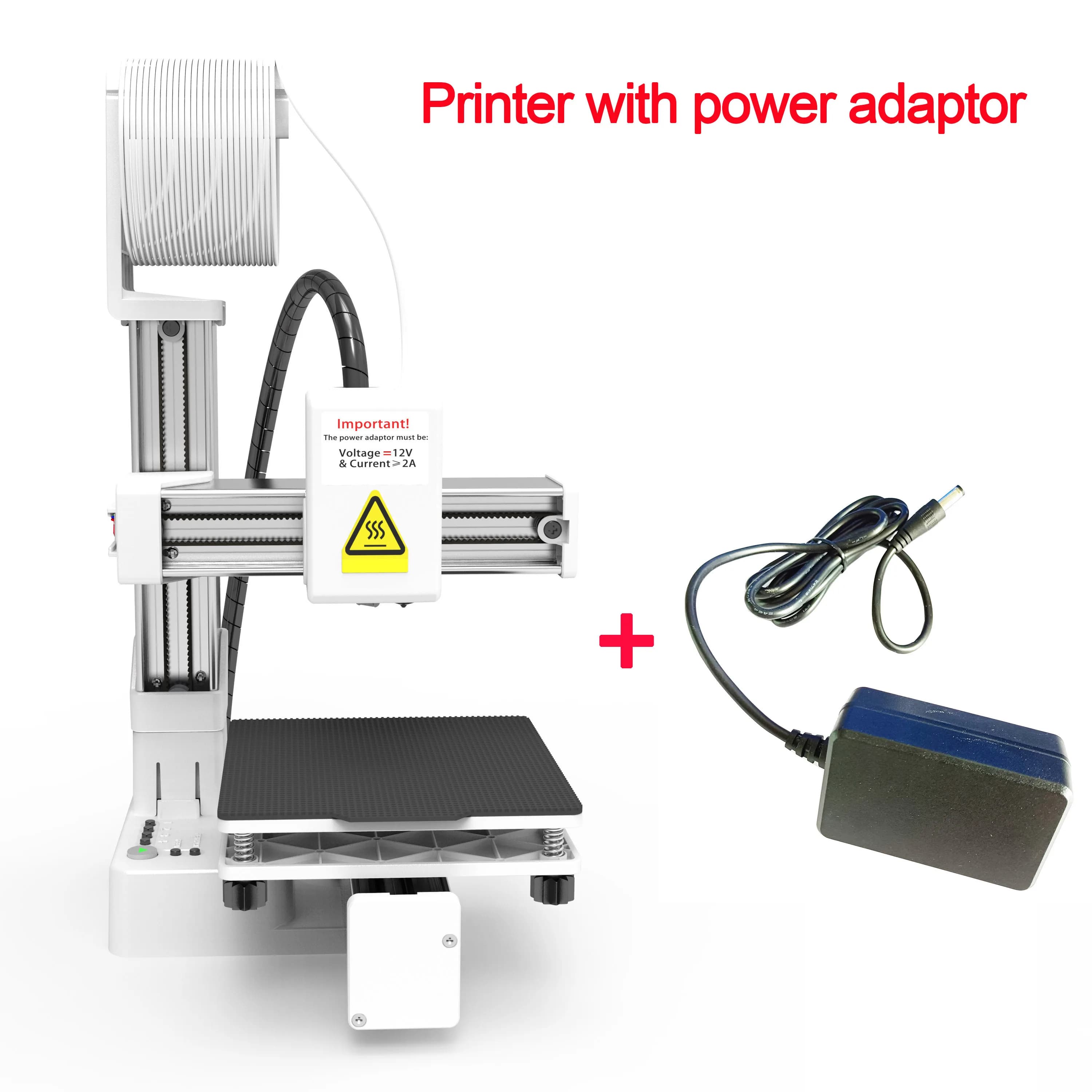 EasyThreed-Imprimante 3D, entrée de gamme, compatible avec PLA, TPU, filament de 1.75mm, adaptateur 
