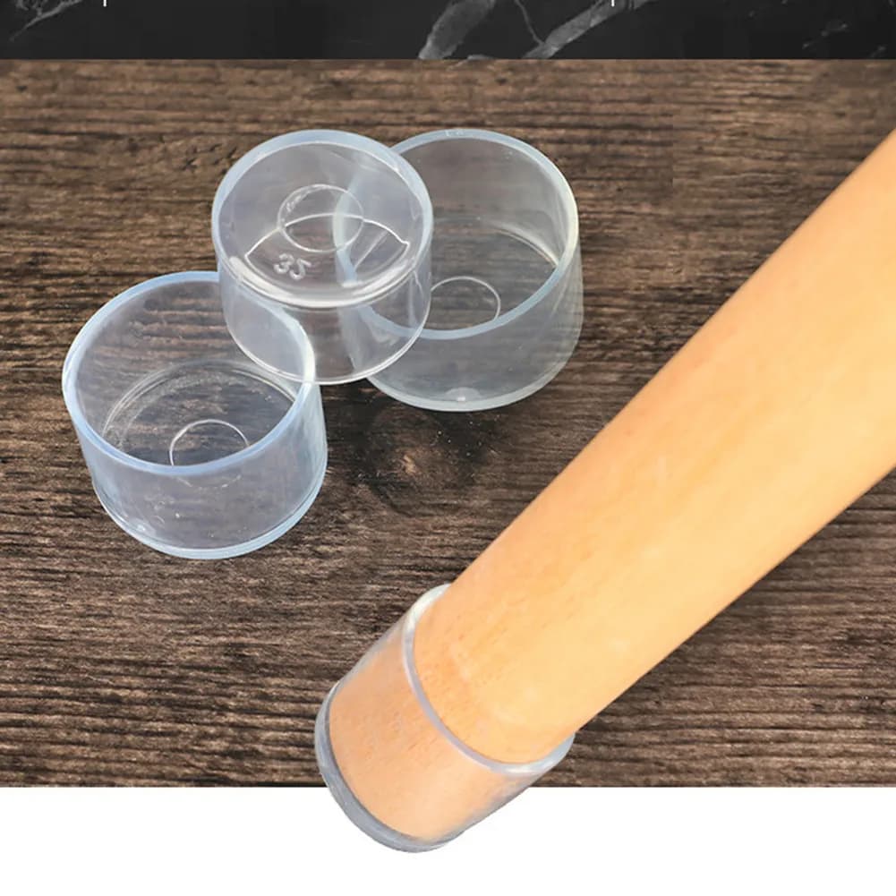 Protecteur de pied de pied de meuble, 16 pièces, PVC blanc Transparent 16mm/19mm/25mm, capuchon rési