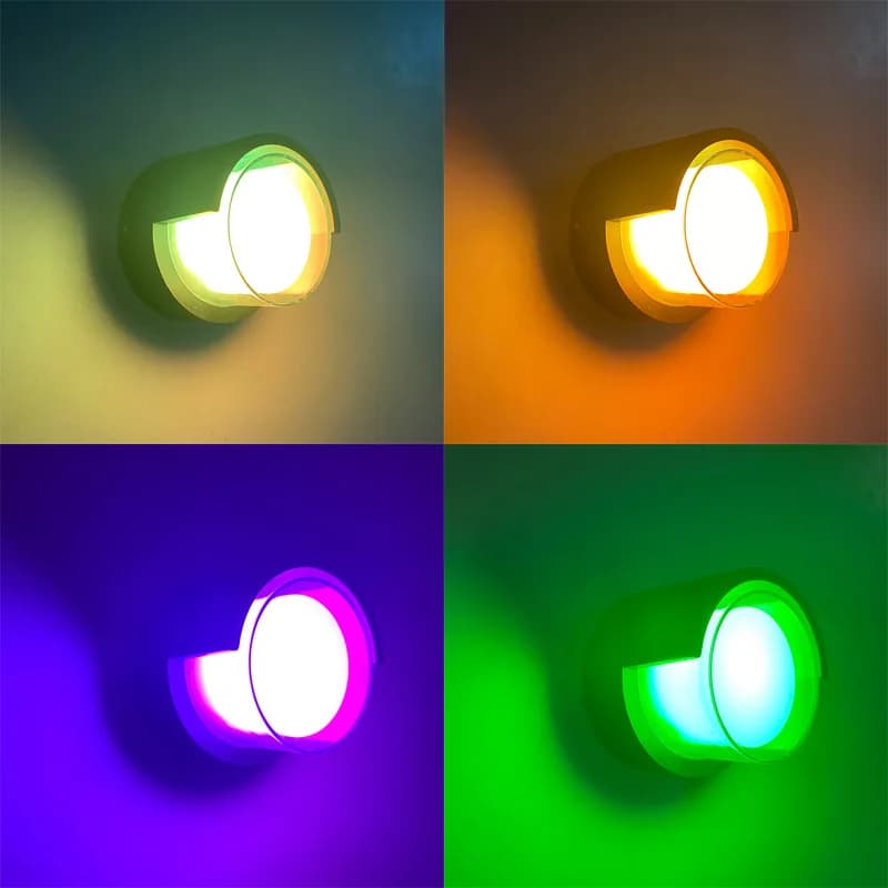 Tuya-Applique Murale LED Extérieure Étanche IP65, Wifi, Double Abat-Jour à Gradation RVB, Aluminium,