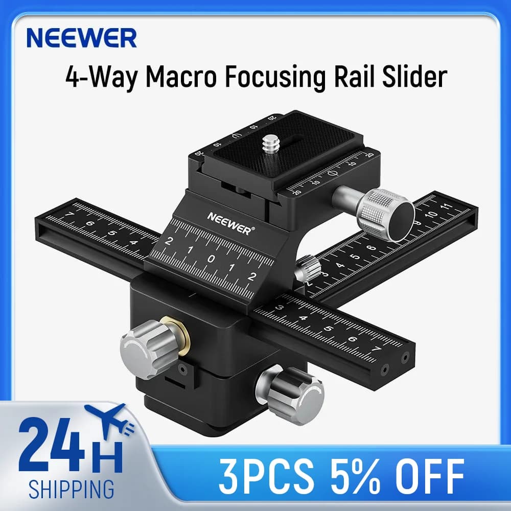NEEWER – Rail de mise au point Macro 4 voies, curseur avec plaque à dégagement rapide, pour appareil