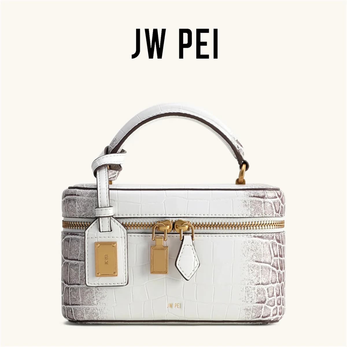 Sac à bandoulière pour femme JW PEI, sac à main croisé, petit sac carré gaufré effet croco, sac mess
