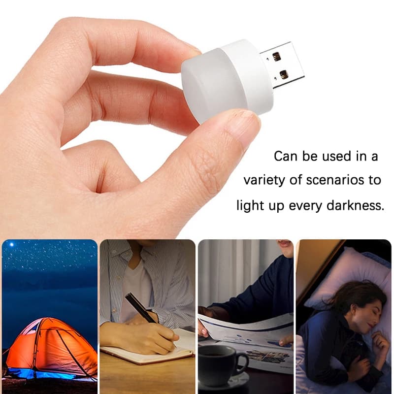 Lampe LED ronde à prise USB pour la Protection des yeux, idéale pour la lecture, compatible avec les