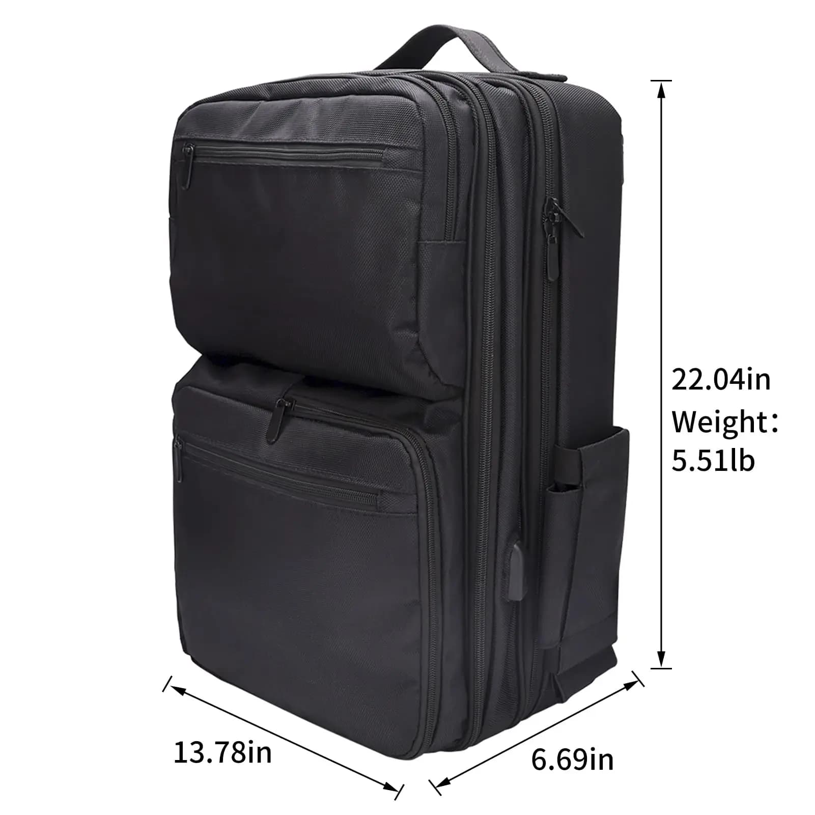 YUNTES sac à dos de voyage de maquillage de barbier professionnel séparateurs réglables USB-grand sa