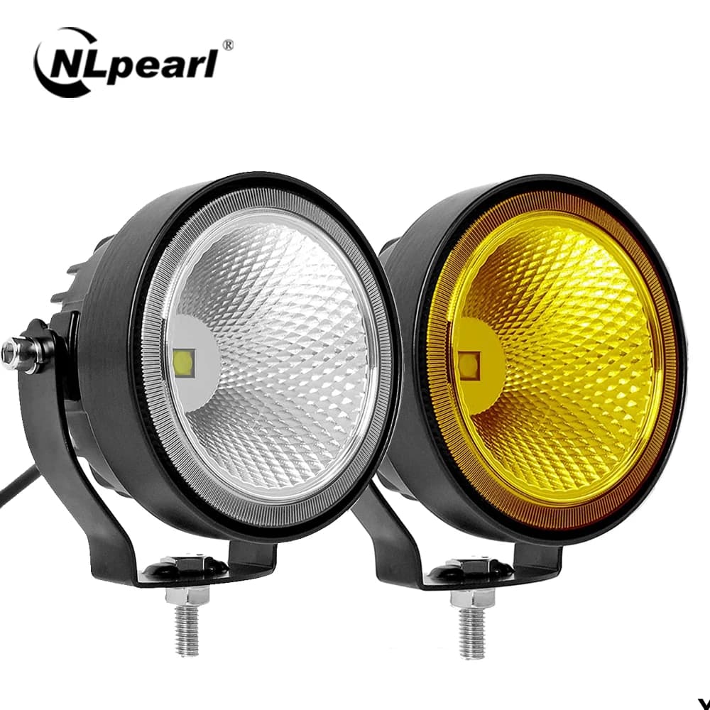 NLpearl 2 pièces 12V 24V Led lampe de travail tout-terrain 4 pouces projecteurs ronds antibrouillard