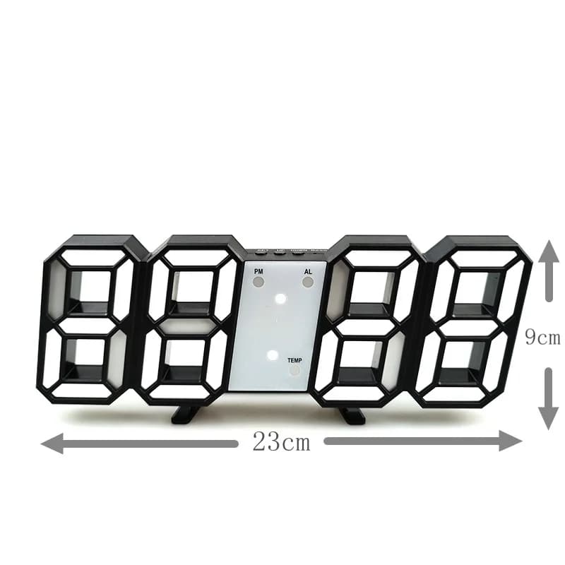 Horloge murale numérique 3D LED, mode Shoous, multifonctionnelle, créative, prise USB, électronique,