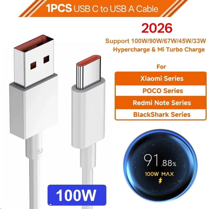 Chargeur Xiaomi 17 d'origine 100W Type C Chargeur rapide Adaptateur Hypercharge Redmi 15 Pro+ pour M