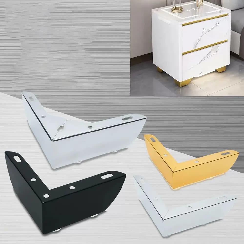 Pieds de meuble universels en acier inoxydable, portant de charge, pieds de canapé à trois dents, am