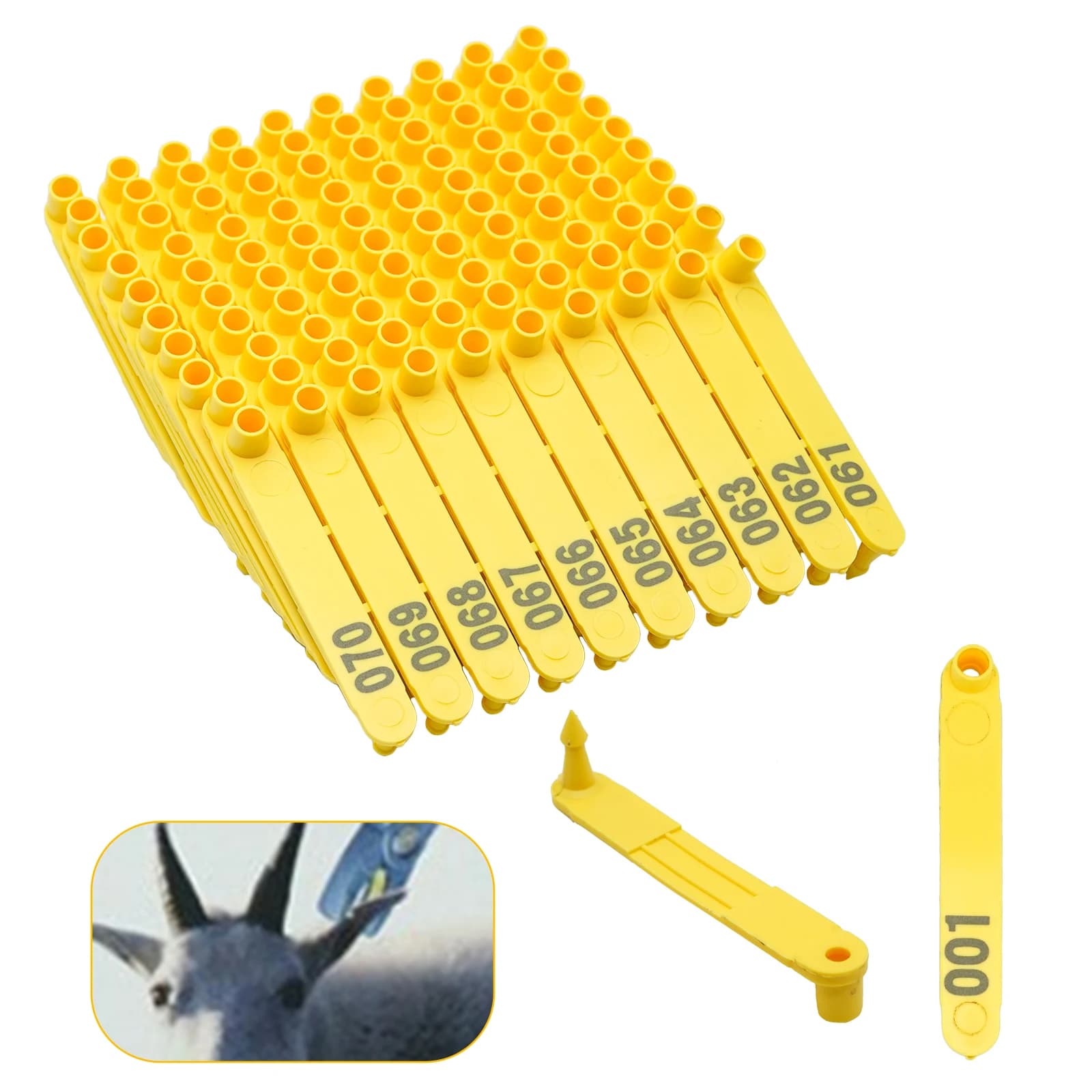 Oreillettes de mouton, 100 pièces, pinces pour étiquette d'oreille, animaux, chien, lapin, matériau 
