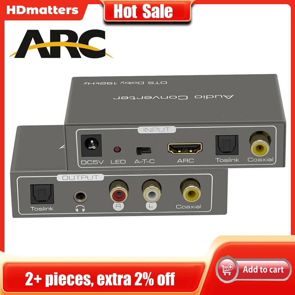 Adaptateur Audio HDMI 2.0 ARC, convertisseur HDMI ARC Toslink, convertisseur audio numérique vers an