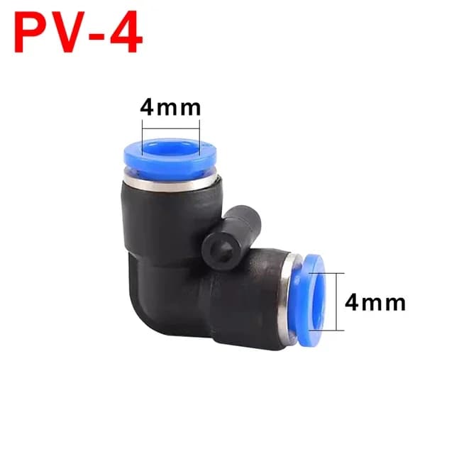 Connecteur rapide PV, prise pneumatique, coude à 90 degrés, raccord rapide en plastique 4mm/6mm/8mm/