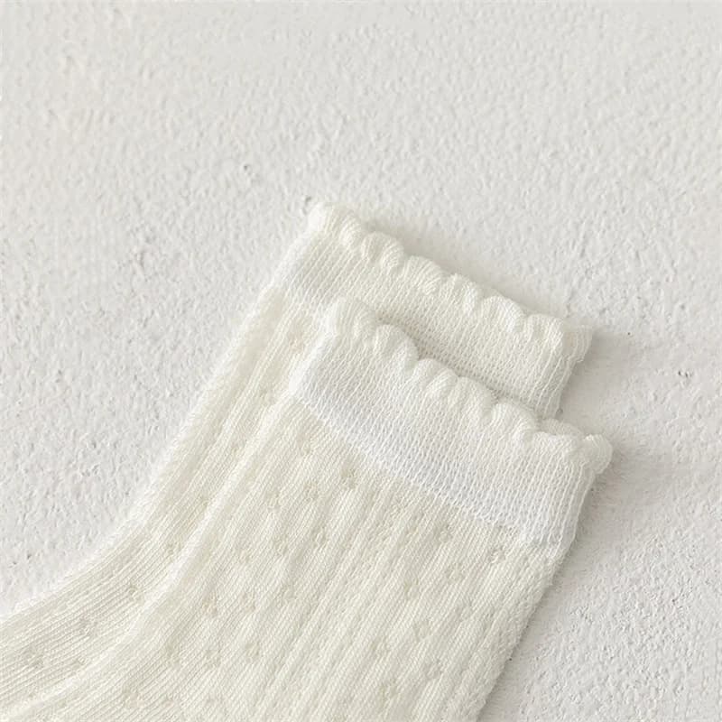 5 paires/lot chaussettes en maille blanches pour enfants pour filles été mince respirant fille chaus