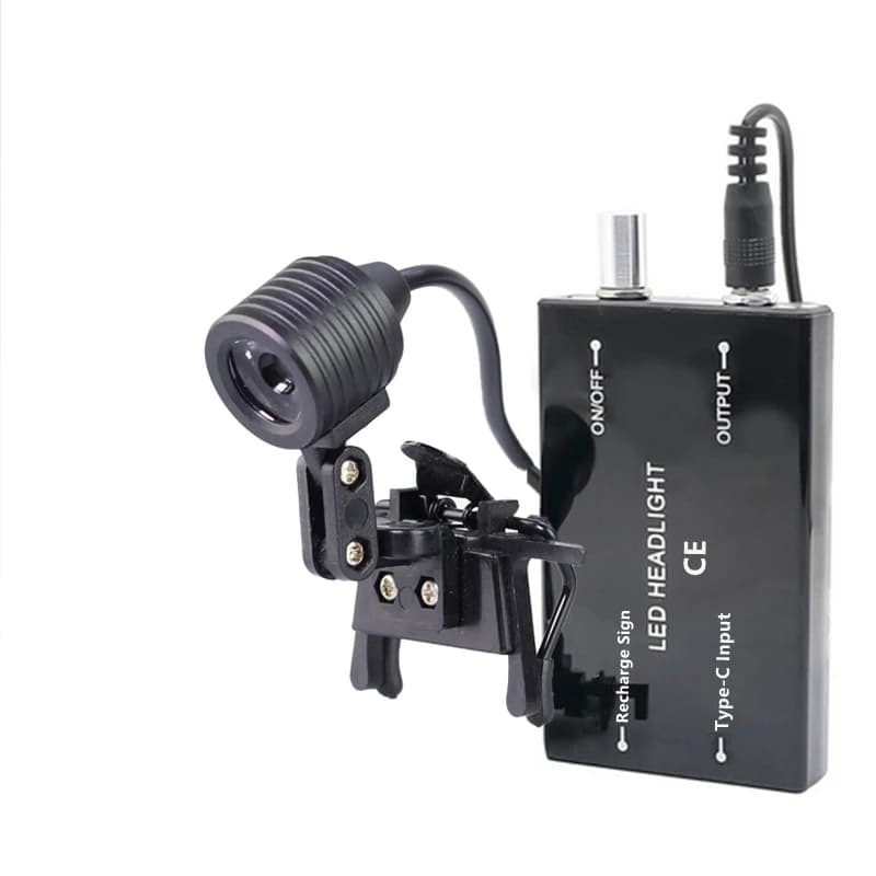 Lampe frontale 5W avec clip pour lunettes, projecteur LED professionnel pour loupe, lupas, jumelles,