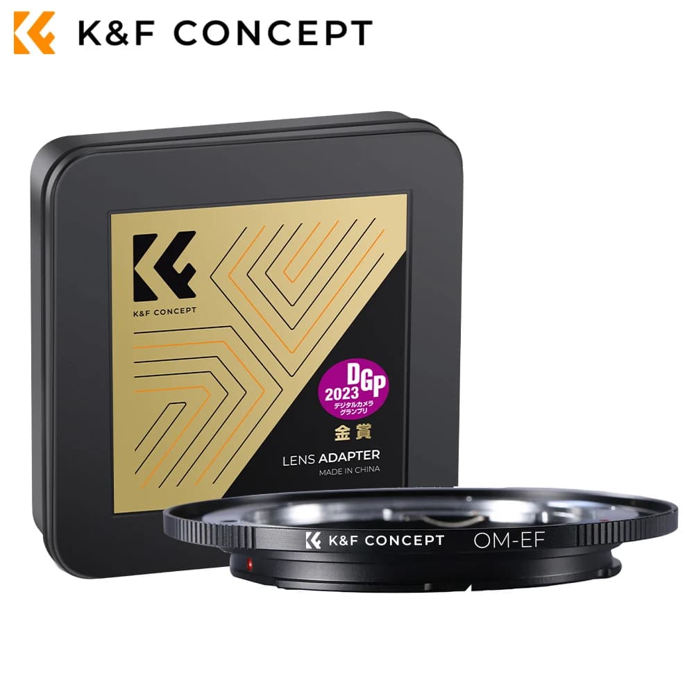 Adaptateur d'objectif d'appareil photo K&F CONCEPT OM-EF pour objectifs Olympus OM vers monture d'ob