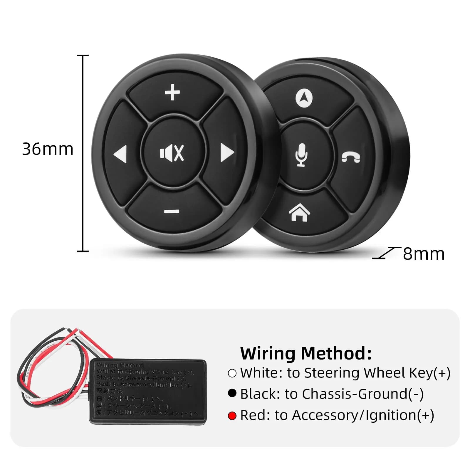 Bouton de commande au volant de voiture sans fil AD, 10 touches, radio, DVD, limitation GPS, navigat