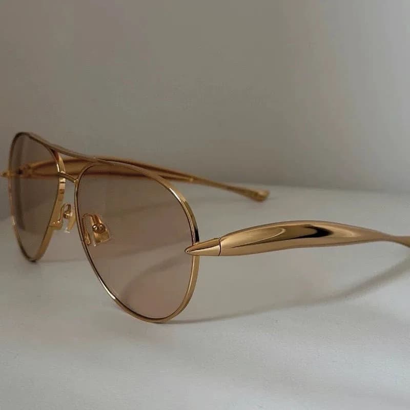 Nouveau y2k Vintage métal pilote lunettes de soleil femmes pour hommes lunettes de soleil Punk popul