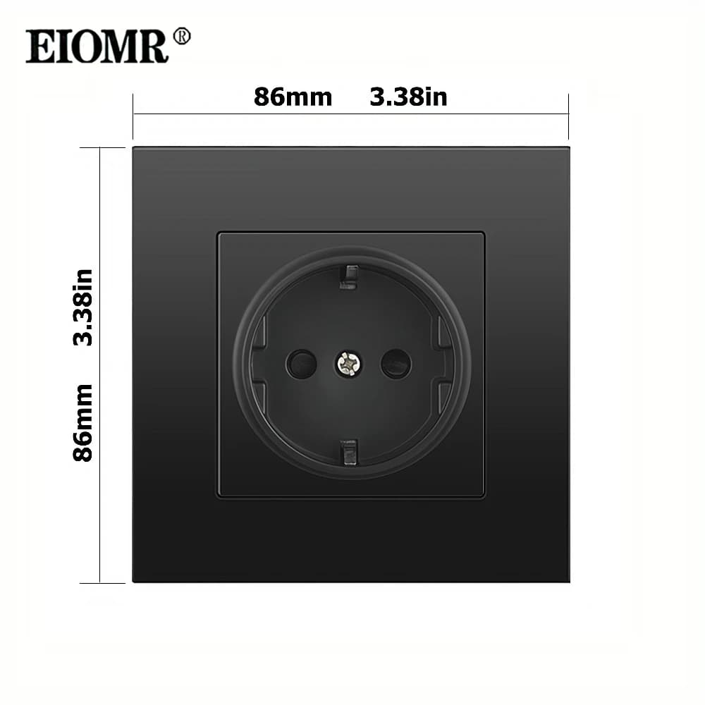 EIOMR-Prise électrique standard UE, prise de charge USB Type-C pour téléphone portable, interrupteur