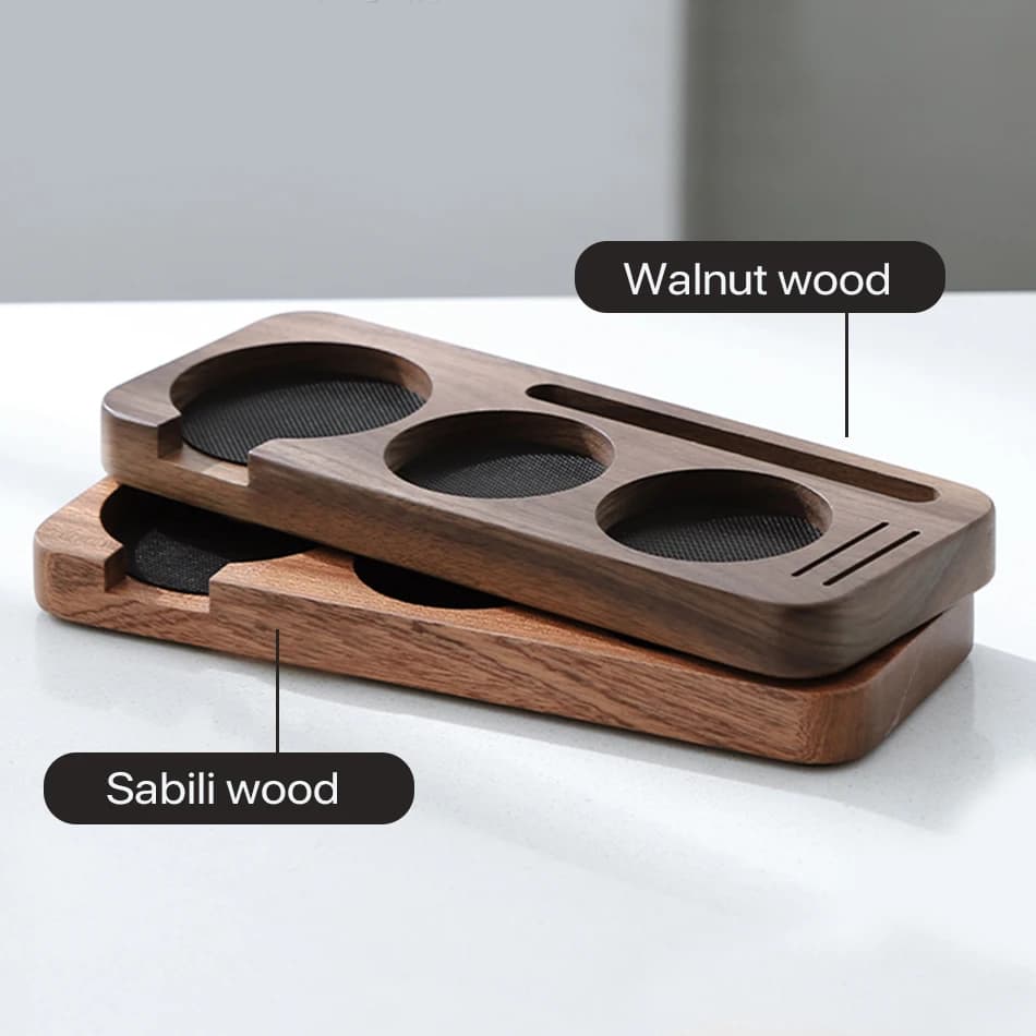 Support de Tamper et Porte-Filtre en Bois de Noyer pour Accessoires d'Espresso 51MM 54MM 58MM – Stat