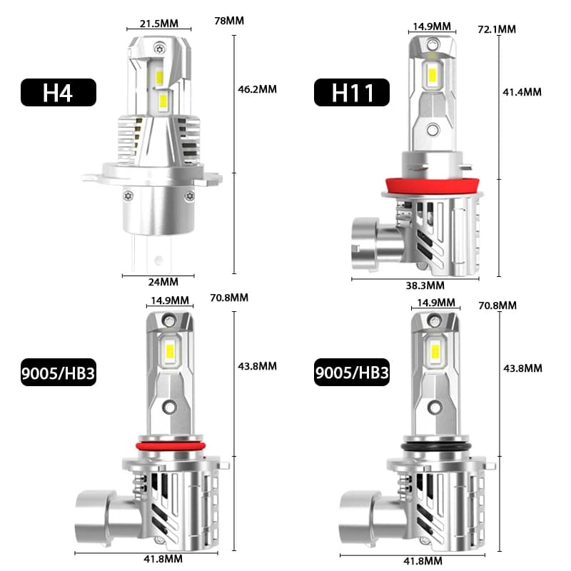 DATARY KNIGHT-Phare antibrouillard LED pour voiture, Plug and Play, E5, H4, H11, 6500K, H8, H11, 900