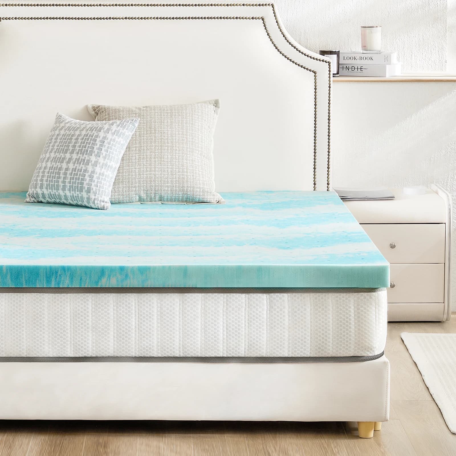 JHK 2-3 pouces revêtement de matelas en mousse à mémoire de forme Queen Size matelas de refroidissem
