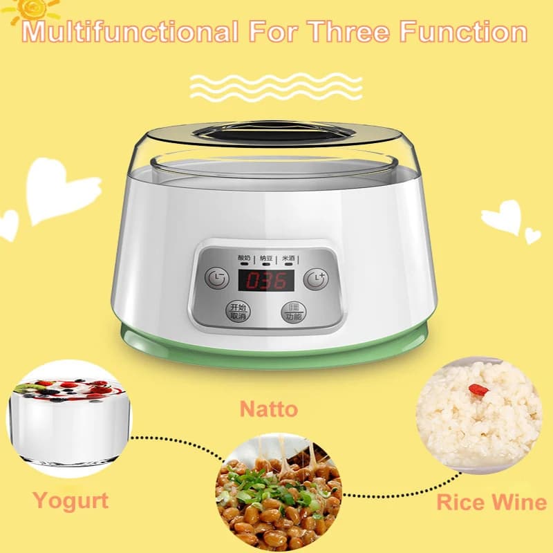 Yaourtière automatique 1,3 L à température constante, machine à vin de riz, machine à natto, avec cu