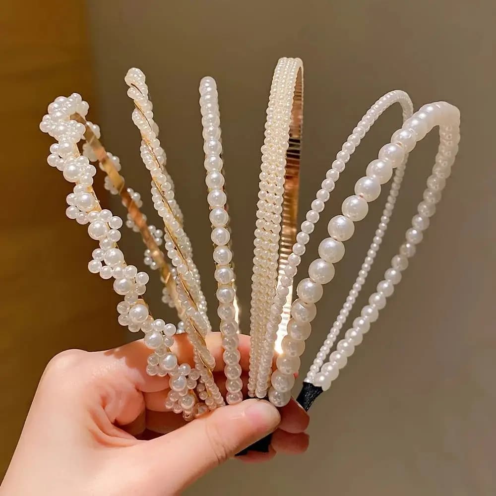 5 accessoires pour cheveux de princesse pour filles, bandeaux imitation perles pour enfants, épingle
