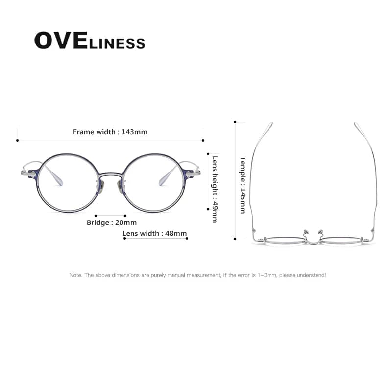 Monture de lunettes rétro en titane pur pour hommes et femmes, Vintage, ronde, Design de marque, mon