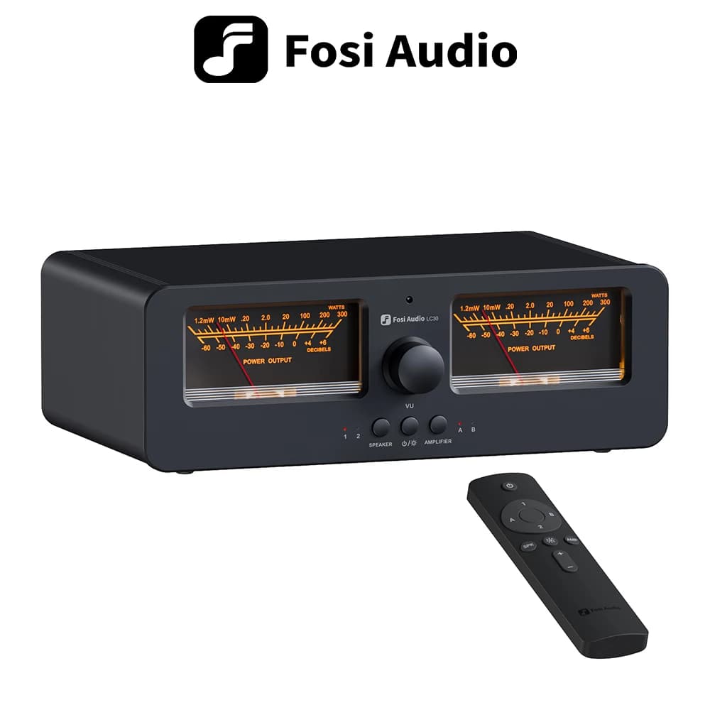 Fosi Audio LC30 amplificateur haut-parleur commutateur 2-en-2 sorties double analogique VU mètre Aud