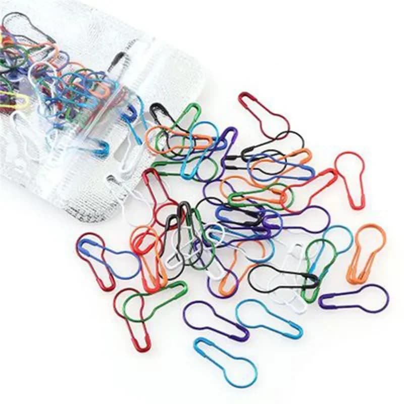 Épingles d'ampoule de sécurité colorées, 100 pièces, points de Crochet, Clips métalliques, marqueur,