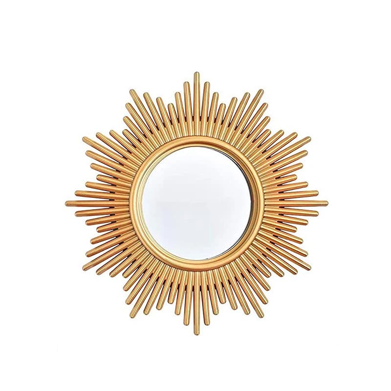 Miroirs muraux décoratifs ronds pour documents dorés, décoration murale pour la maison, artisanat d'