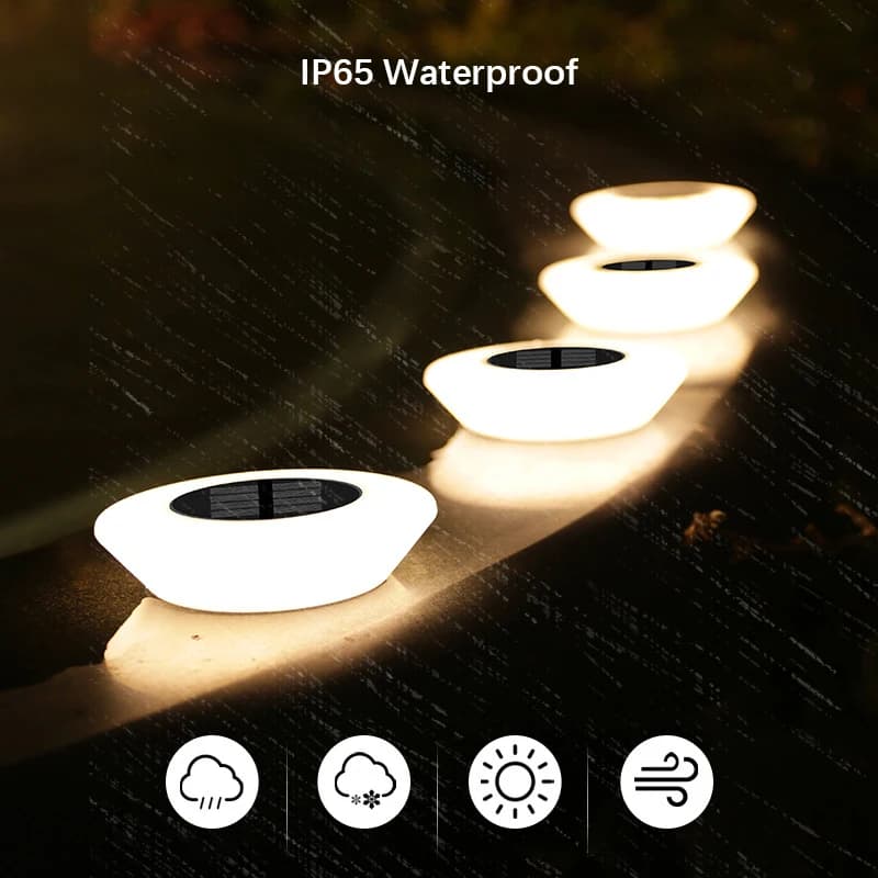 1/4 pièces lumières extérieures solaires 14LED lampe de pelouse étanche, 360 °   Éclairage au sol po