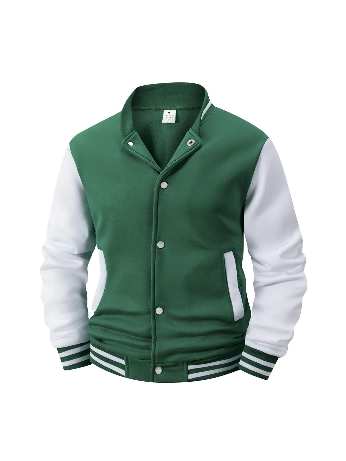 Veste universitaire doublée polaire pour hommes, automne hiver, bloc de couleur chaud, veste de Base