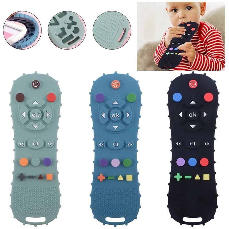 Nouveauté Silicone Simulation TV télécommande forme apaisant jouet bébé de qualité alimentaire Tease