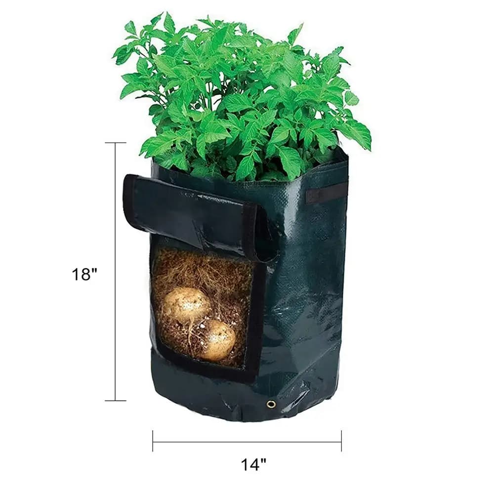 10 Gal. Sac de culture en matériau PE, bac à plantes avec rabat d'accès pour la récolte