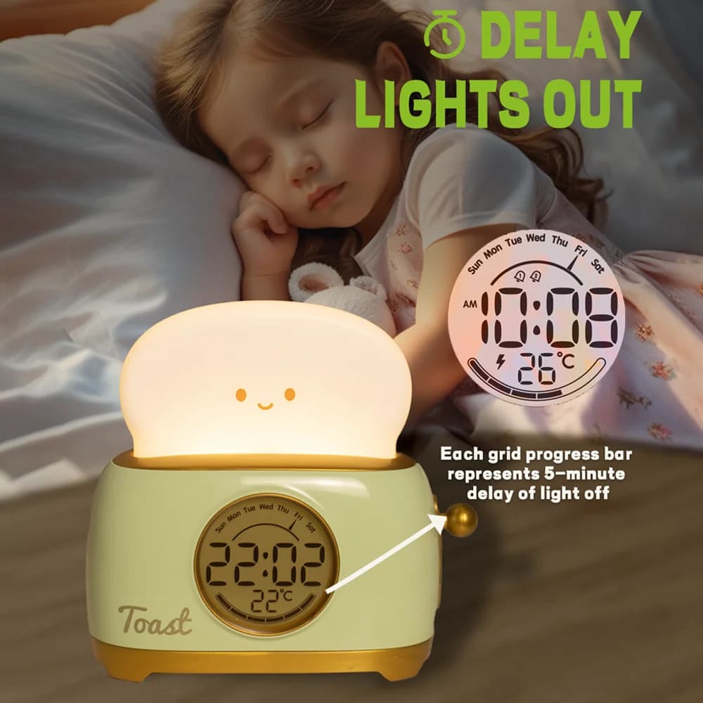 Réveil enfant LED veilleuse horloge numérique entraîneur de sommeil pour enfants pour la maison cham