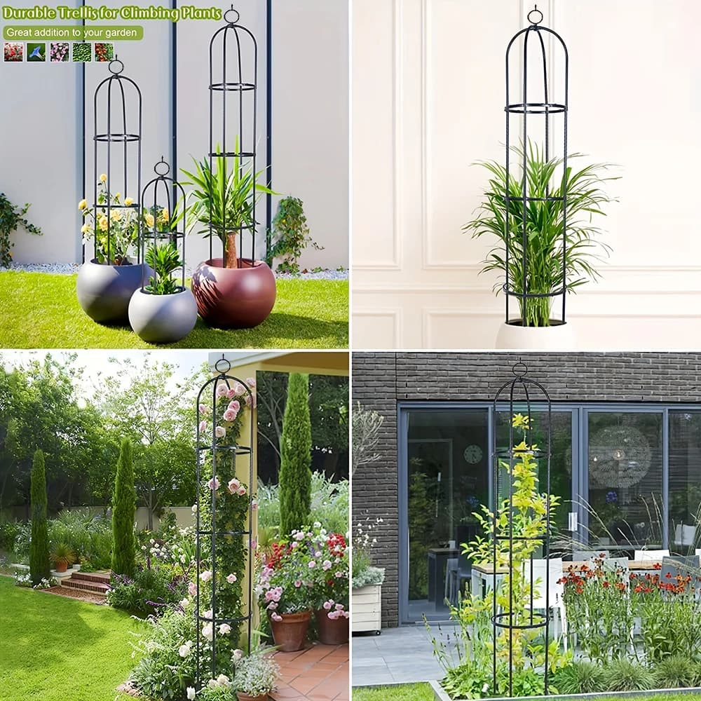 Treillis de jardin en métal réglable recommandé, vignes grimpantes et fleurs, support de plante en d