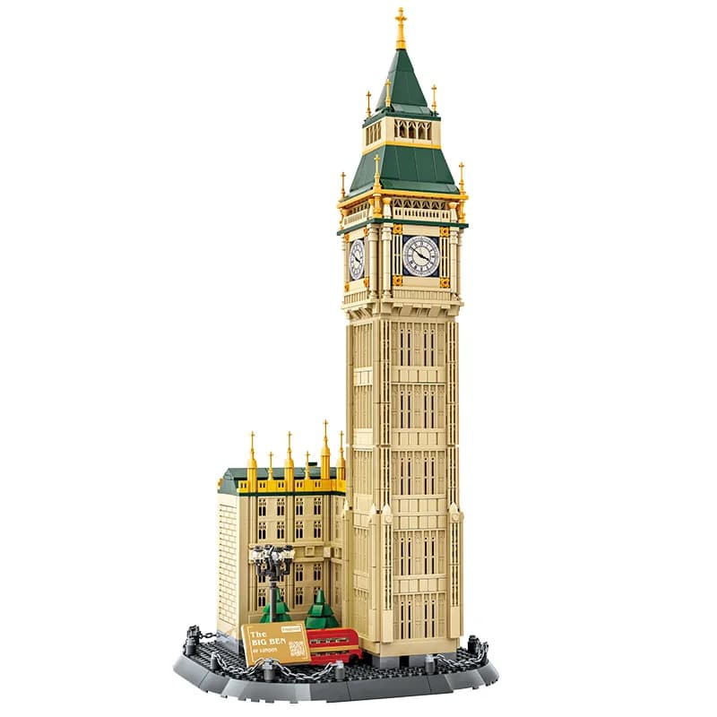 Ensemble de briques décoratives modèle Big Ben, blocs de construction d'architecture créative, cadea