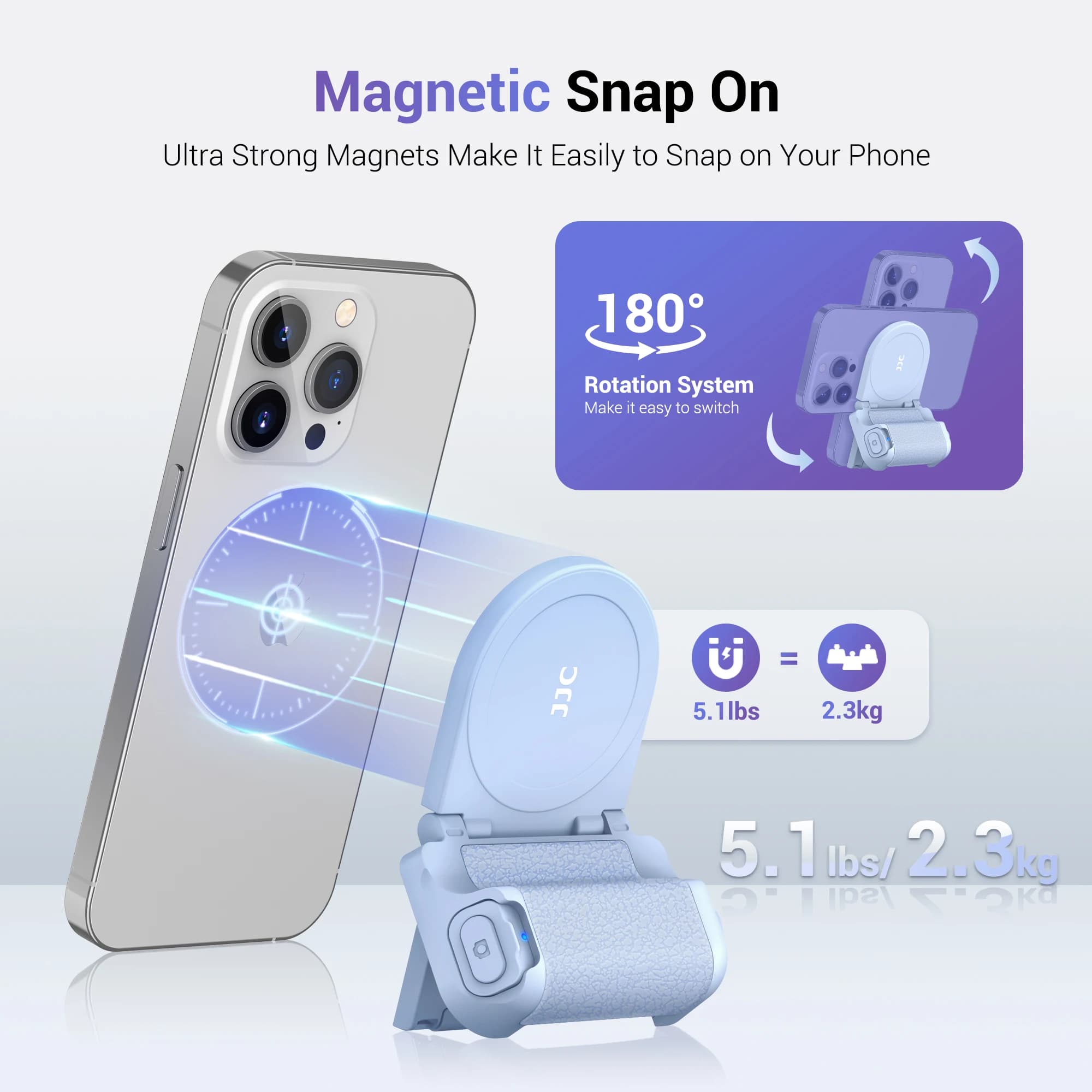 JJC poignée de téléphone magnétique support de téléphone poignée tok Magsafe poignée de caméra avec 