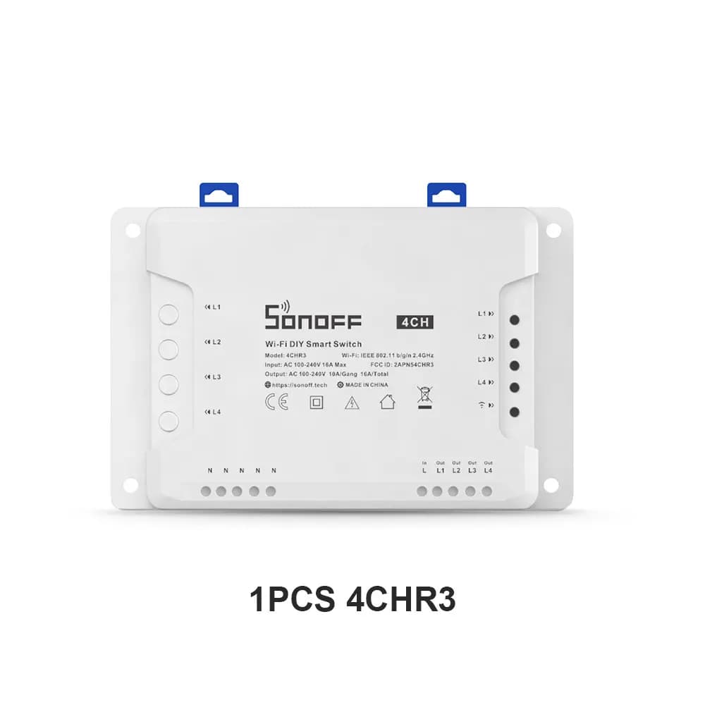 Sonoff 4CHR3 commutateur Wifi intelligent 4 Gang maison intelligente télécommande interrupteur d'écl