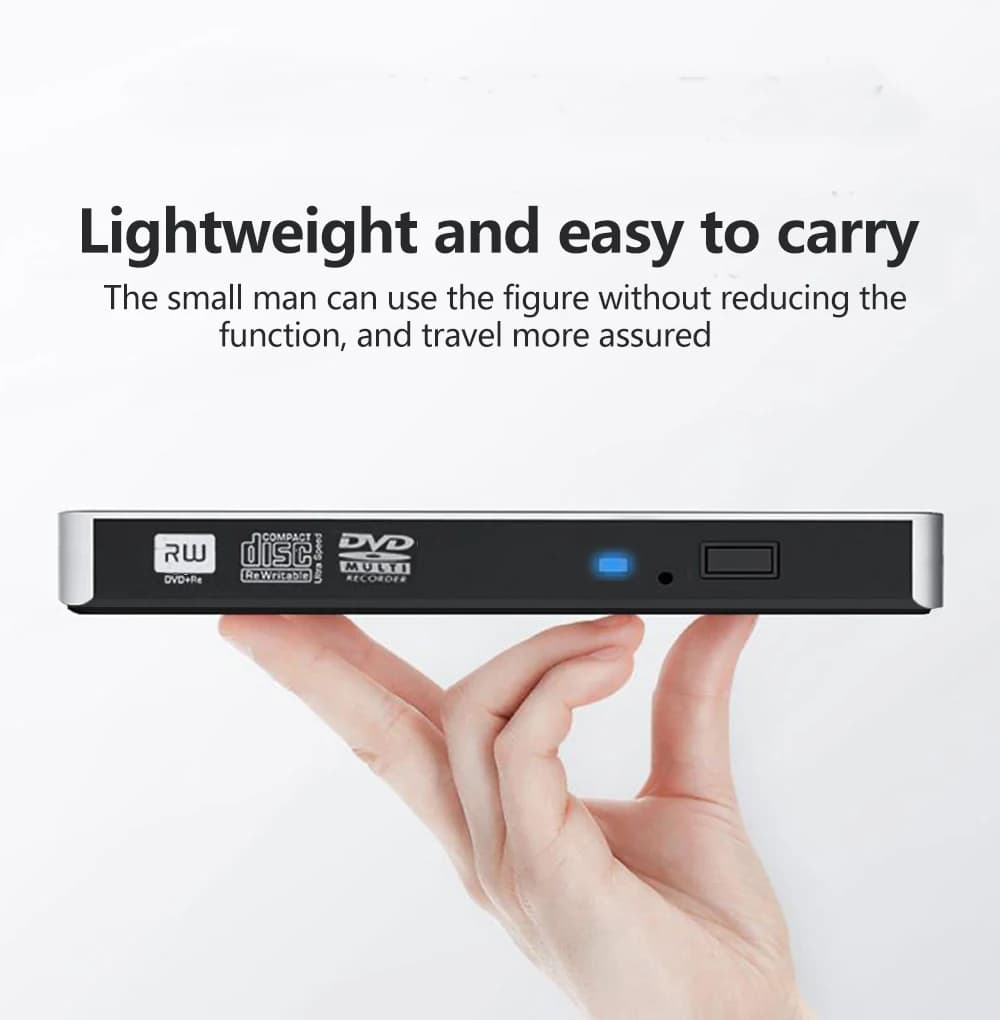 Lecteur externe DVD RW CD AMPA ER mince, graveur USB/type-c 3.0, lecteur optique pour ordinateur por