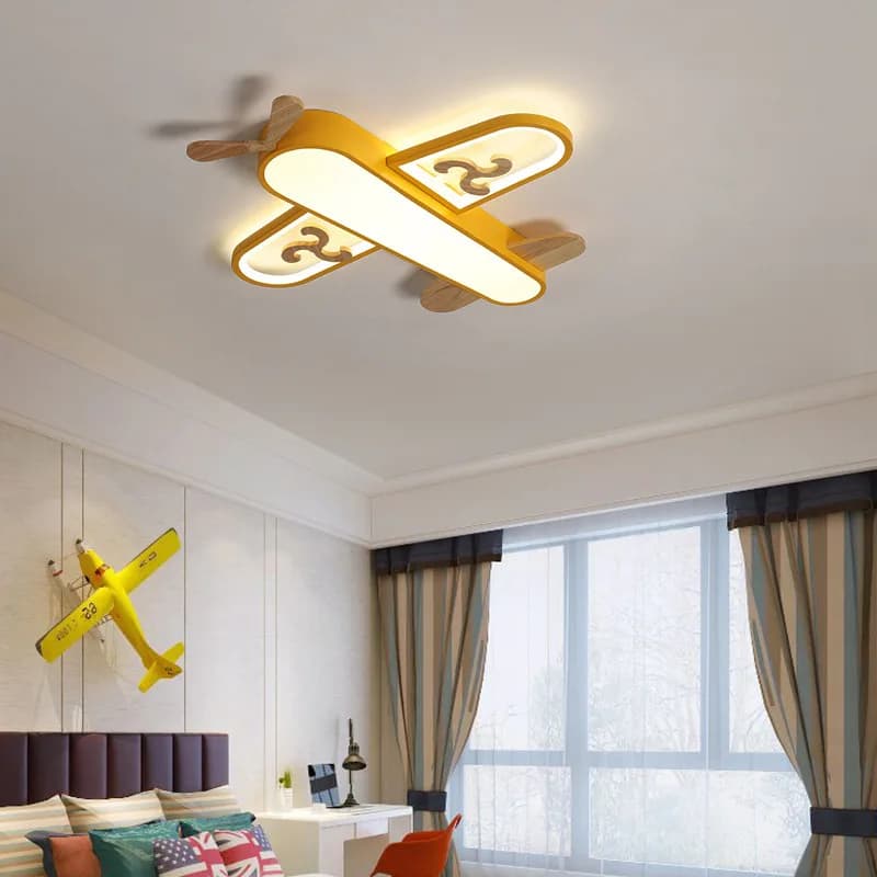 Plafonnier LED en Bois et Métal pour Chambre d'Enfant, Luminaire Décoratif d'Nik, Disponible en Rose