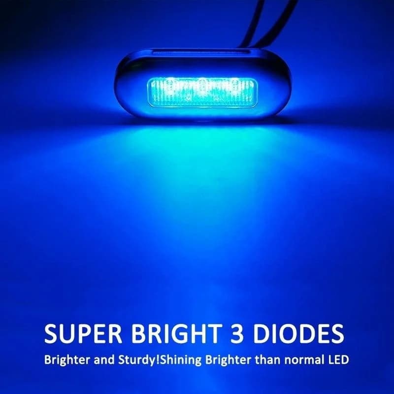 10 pièces 12V Yacht bateau marin encastré lentille transparente LED oblongue escalier pont lampe en 