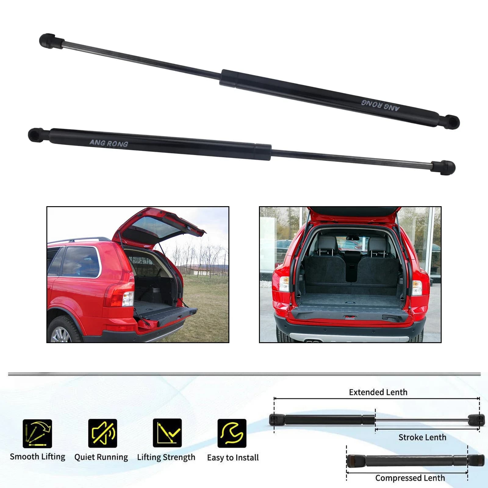 Paire de ressorts de Support de gaz pour hayon arrière Volvo XC90 MK1 2002 – 2014