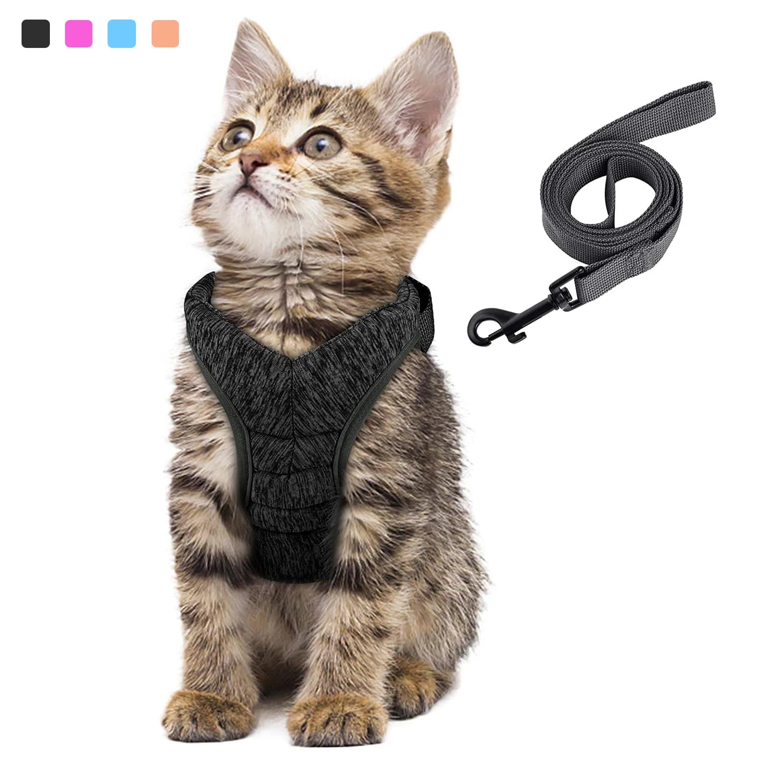 Harnais réglable anti-évasion pour chaton, léger, respirant et doux, gilet de sécurité pour animaux 