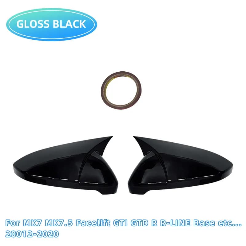 Couvercle de Rétroviseur Latéral Noir Brcorporelle, pour VW Golf MK6 MK7 7.5 GTI R GTD Base 2009-202