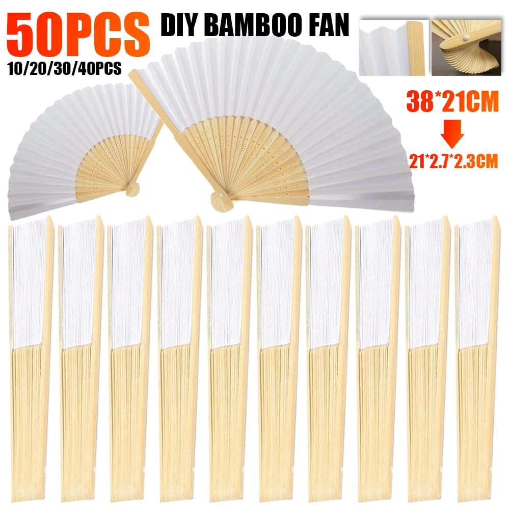 Éventail pliant en papier bambou pour adultes et enfants, pratique de la calligraphie et de la peint