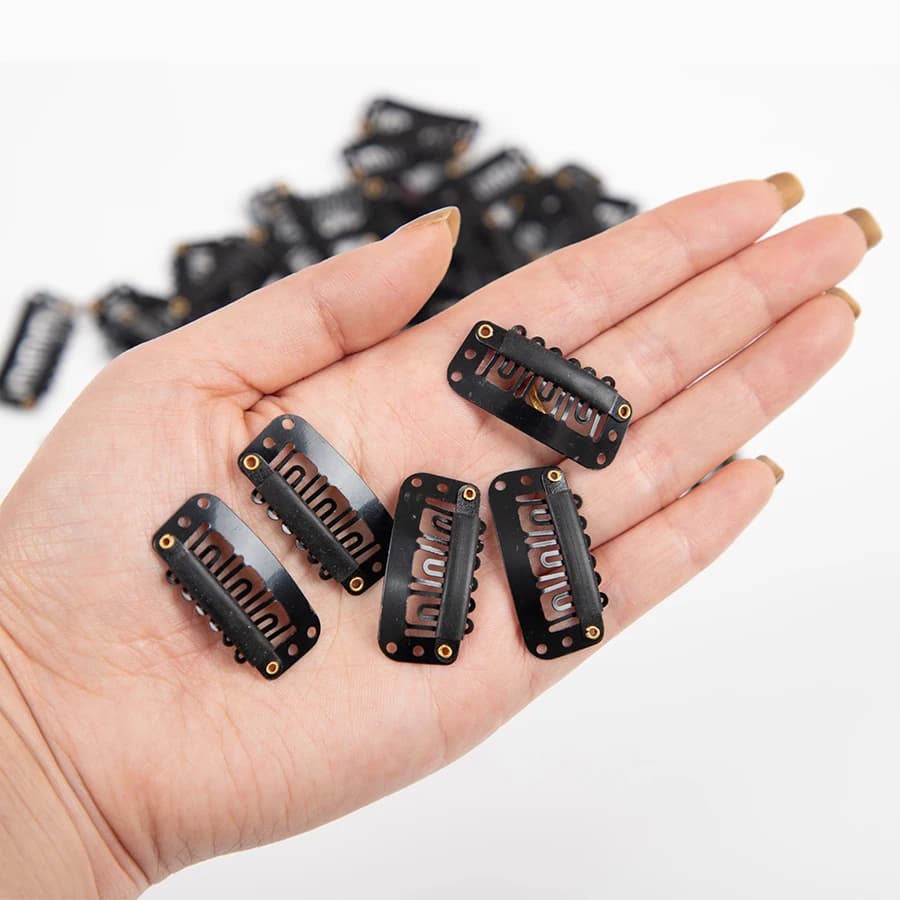 Clips d'extension de cheveux en forme de U à 6 dents, 20 à 200 pièces, pour sécuriser la perruque av